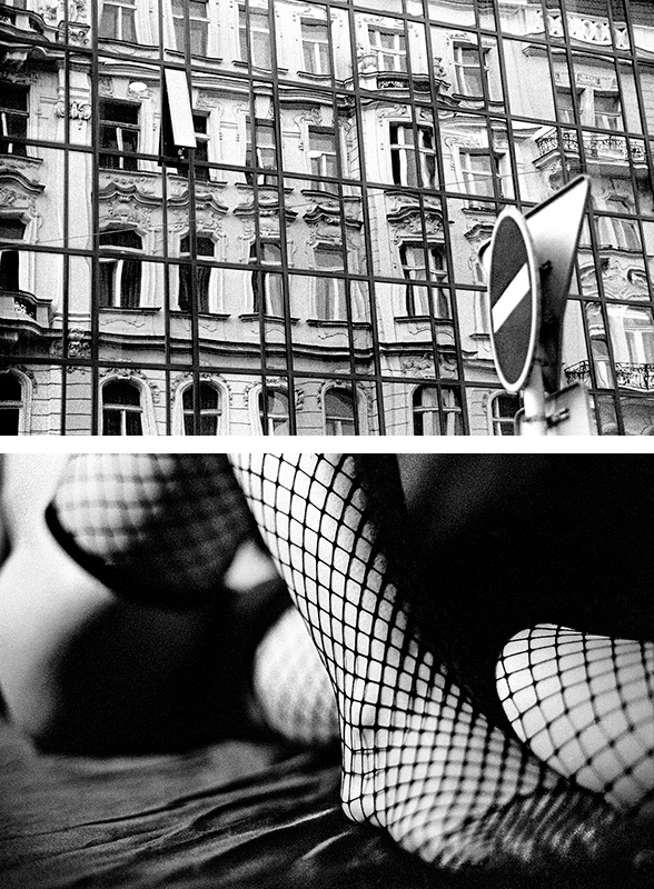 Fishnet stockings vs reflecting building